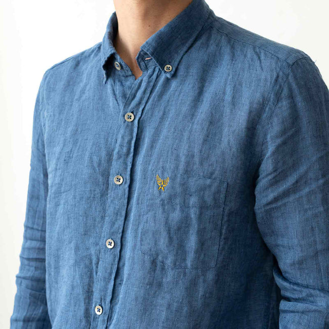 Linen Buckley Shirt - Blue