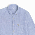 Linen Buckley Shirt - White/Blue